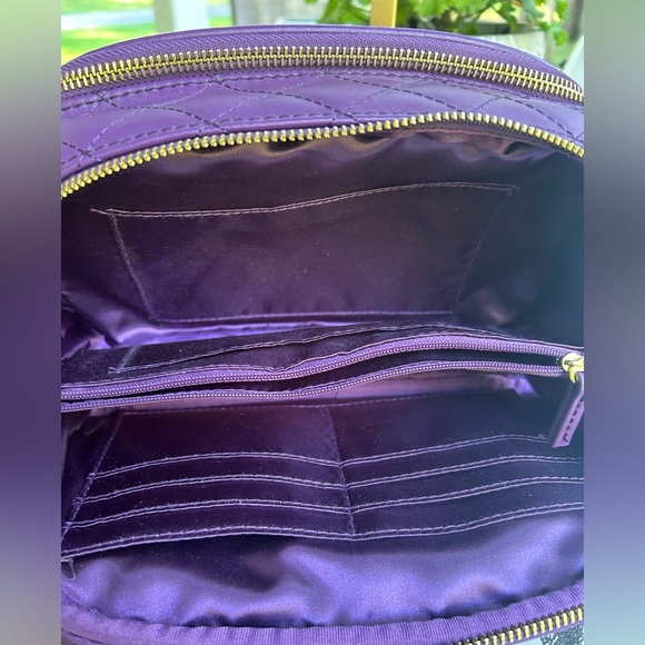 NWOT- JOY& IMAN Chic Purple Quilted Crossbody Bag - Picture 4 of 7